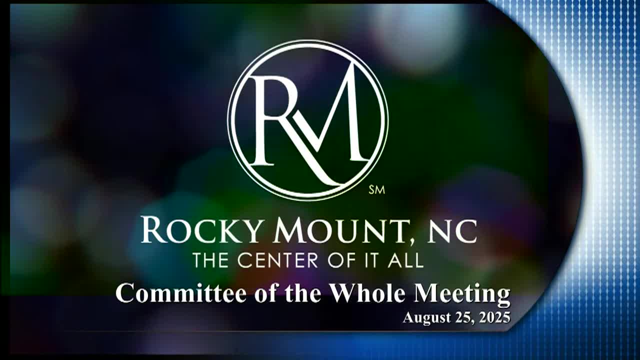 City Council. Special Called Committee of the Whole Meeting_ August 25